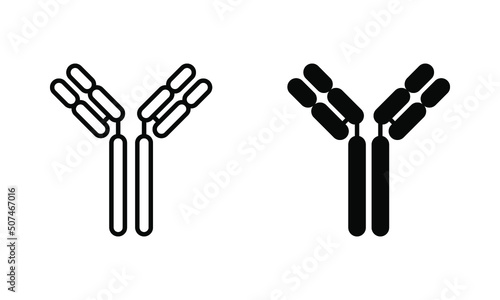 antibody, immunoglobulin, immune system icon vector