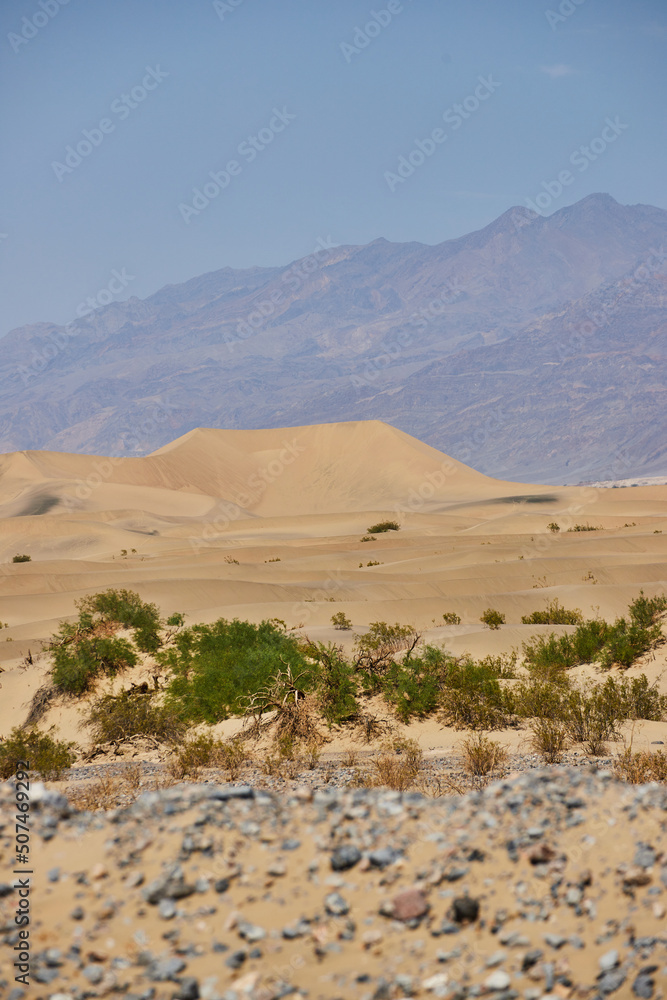 Detail of Mesquite Flat Sand Dunes in Death Valley mountains
