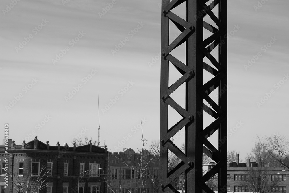 Naklejka premium Industrial steel truss.