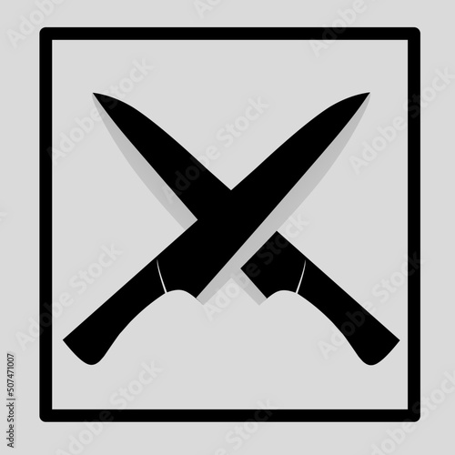 ilustrasi vektor grhapic logo ikon simbol alat baja pisau logam sebagai alat memasak atau untuk memotong makanan dan memotong benda dan anti karat photo