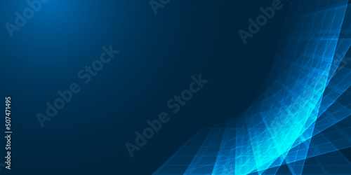 Blue Dark 3D Squares Overlaying Geometric Pattern, Abstract Futuristic Vector Background, Texture Design, Template with Copyspace, Place, Room for Your Text