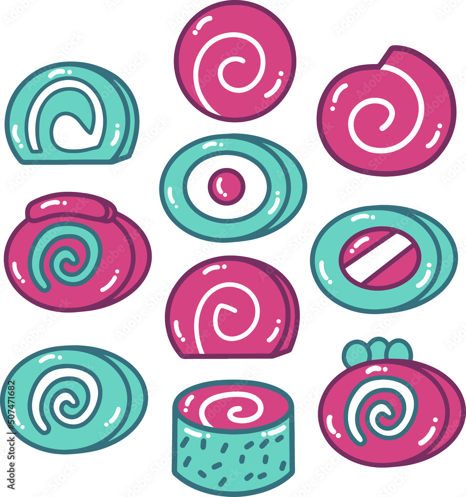 Roolcake Element Doodle Illustration Roolcake Element Doodle Illustration