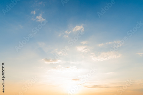 beautiful landscape view with clouds in sunset time