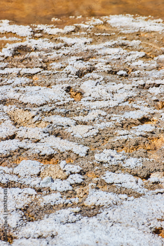 Detail of salt formations on desert landscape in Death Valley Detail of salt formations on desert landscape in Death Valley