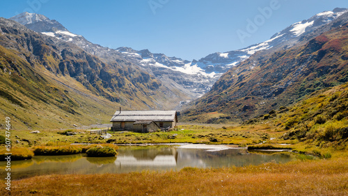 Fex Valley (Engadin, Switzerland) starts outside Sils Maria and ends at the Fex Glacier, surrounded by the Piz Tremoggia, Chapütschin, Fora and Güz.  photo