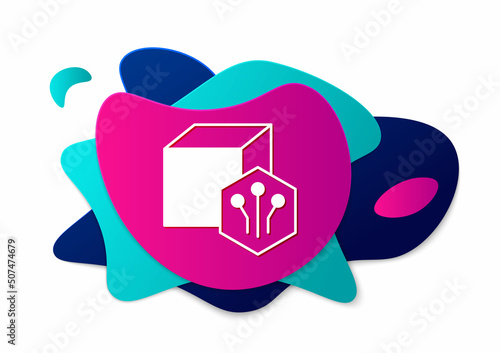 Color NFT Digital crypto art icon isolated on white background. Non fungible token. Abstract banner with liquid shapes. Vector