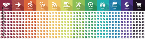 Collection icons as Business, Marketing, Shopping, Banking, arrow, SEO, Technology, Medical, Education, Web Development, ...