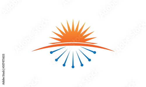 sun acupuncture. acupuncture health medical logo concept	