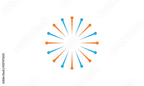 sun acupuncture. acupuncture health medical logo concept	