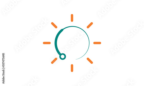 sun acupuncture. acupuncture health medical logo concept	