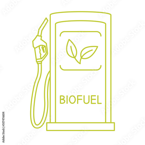 Biofuel refuel station. Gas, diesel or petrol equipment. Eco auto gas station refueling gun