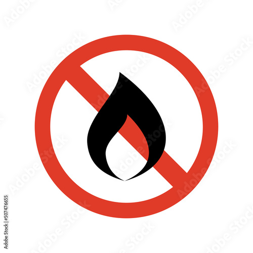 No fire sign. Isolated Vector Illustration.