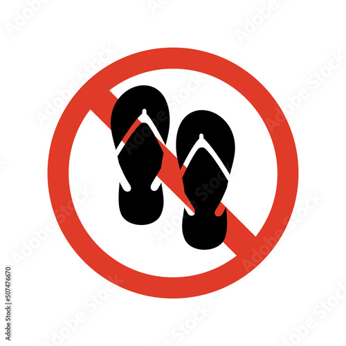 No Flip Flop sign. Isolated Vector Illustration.