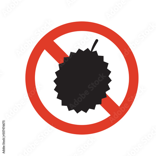 The sign of No Durian. Isolated Vector Illustration.