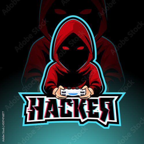 Anonymous hacker gamer esport logo vector