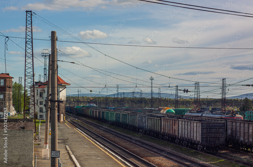 railway station Goroblagodatskaya, Ural, Sverdlovsk region.
железнодорожная станция Гороблагодатская, Урал, Свердловская область.