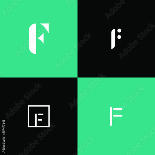 Creative f letter logo bundle