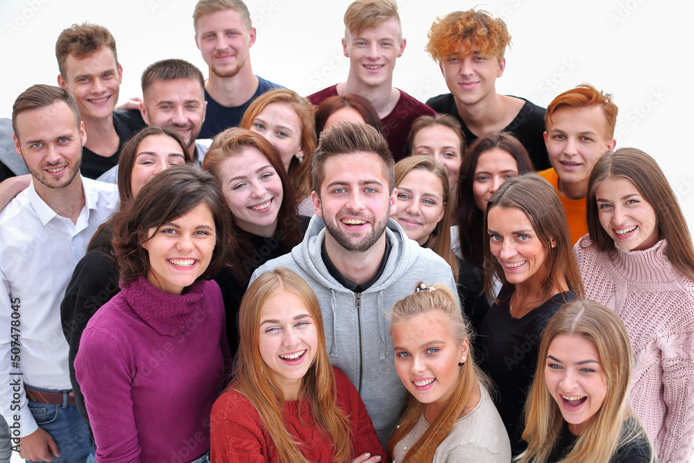 close up. confident guy standing among his friends close up. confident guy standing among his friends