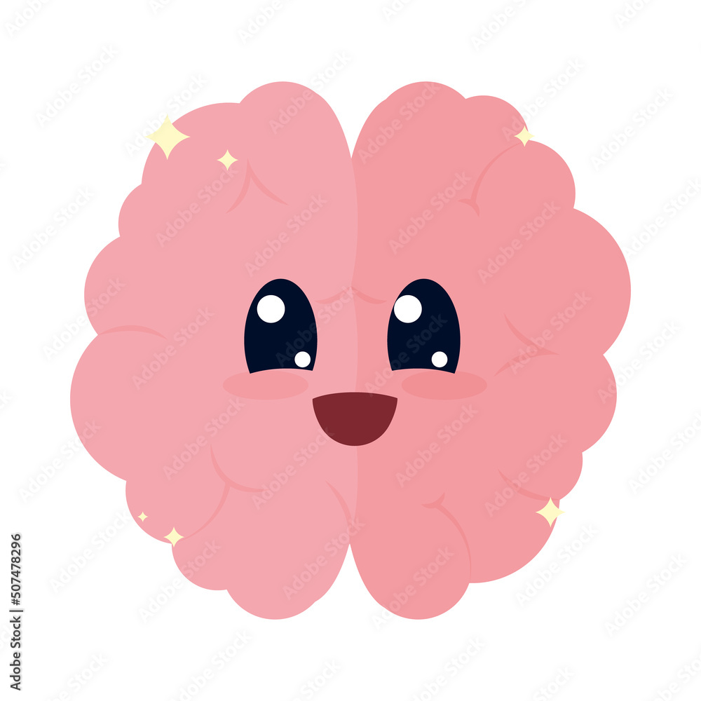 Obraz premium kawaii brain icon