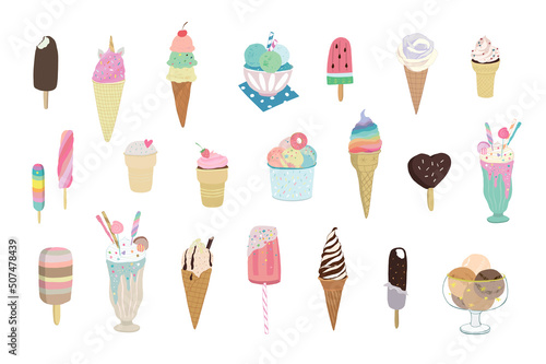 ice cream vector illustrations set
