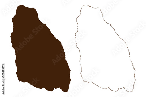 Pinta island (Republic of Ecuador, Pacific Ocean, Latin or South America, Galapagos Islands, Archipielago de Colon) map vector illustration, scribble sketch Isla Abingdon or Louis map