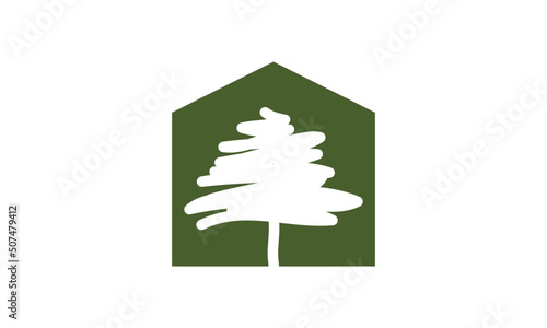 Home And Tree Nature Logo Template Design Vector, Emblem, Design Concept, Creative Symbol, Icon	
