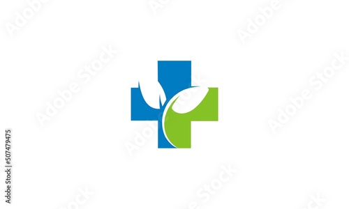 Free Download Medical first aid and sun leaf sign flat vector icon for app and website - GFXLoad