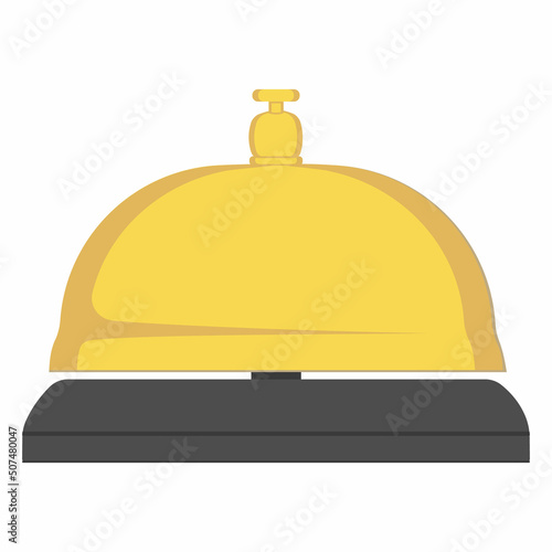 Hotel desk bell, service bell, bell icon at the reception. Flat vector illustration.