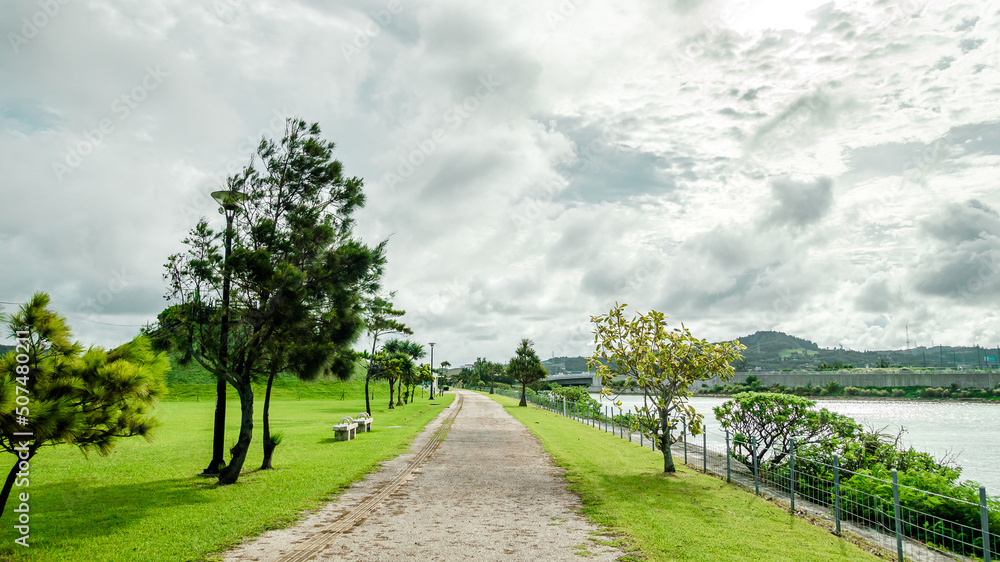 Park walkway by the canal