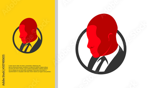 mask man performing logo design illustration