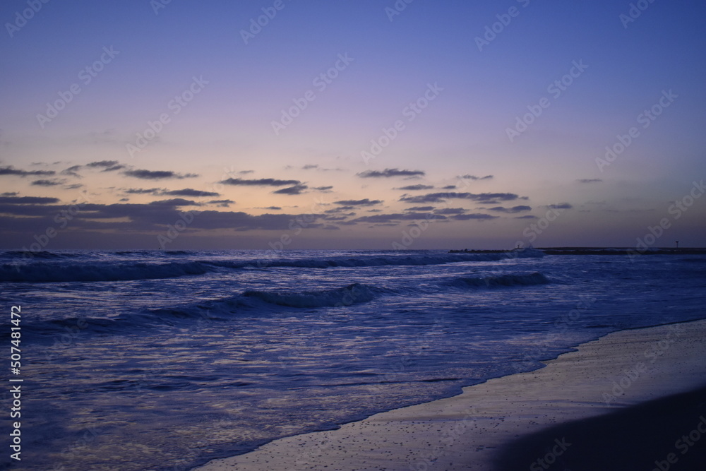 California coast blue sunset