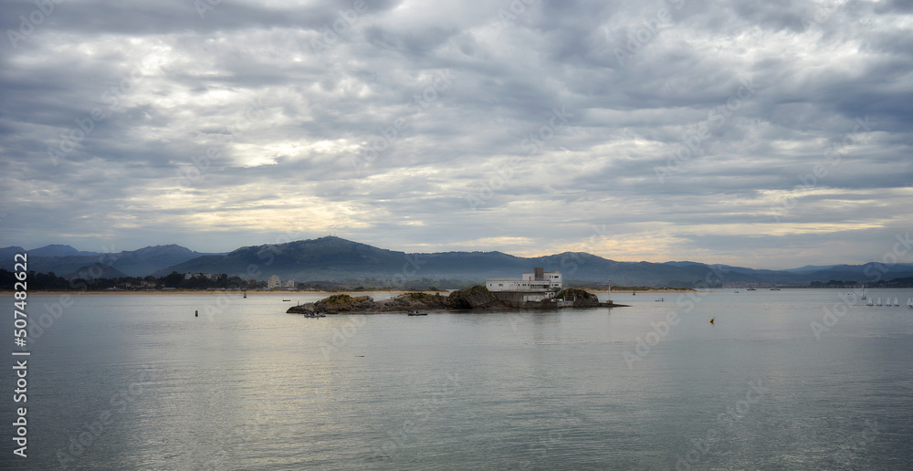 Seascape of the coast of Cantabria with cloudy sky Seascape of the coast of Cantabria with cloudy sky
