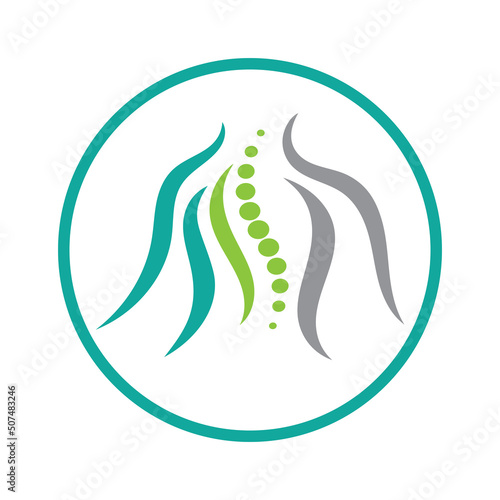 Spine care diagnostics symbol logo template vector illustration design 