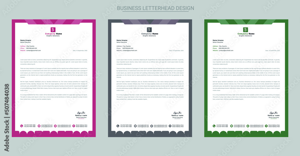 Professional creative company letterhead template design