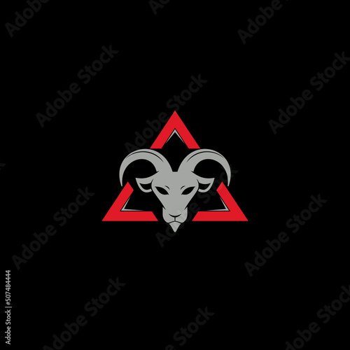 Goat and Triangle logo or icon design