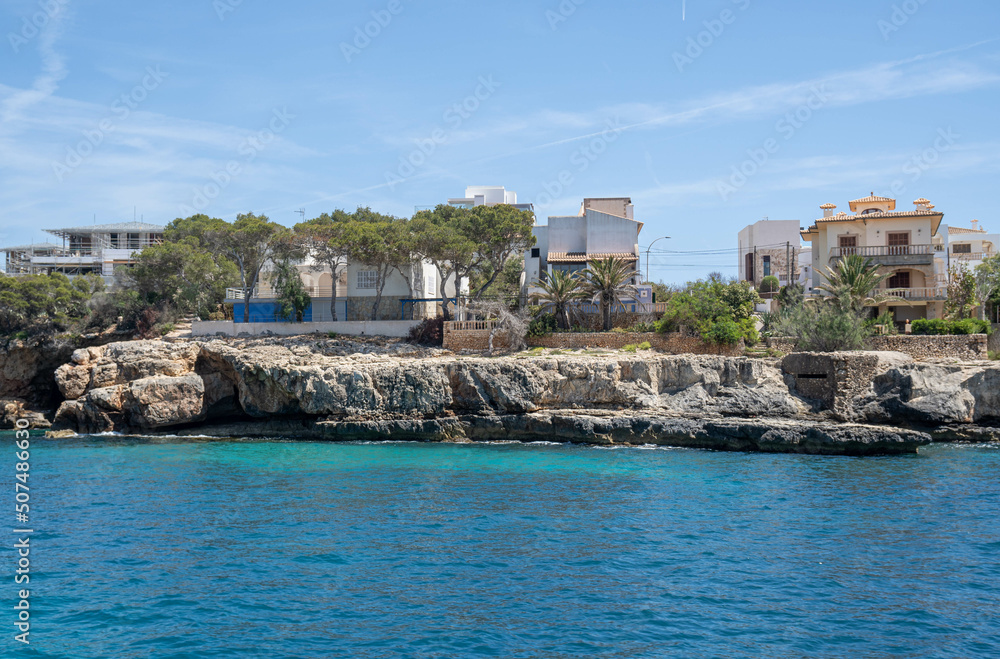 Fototapeta premium view of the coast of the region of porto christo mallorca, spain