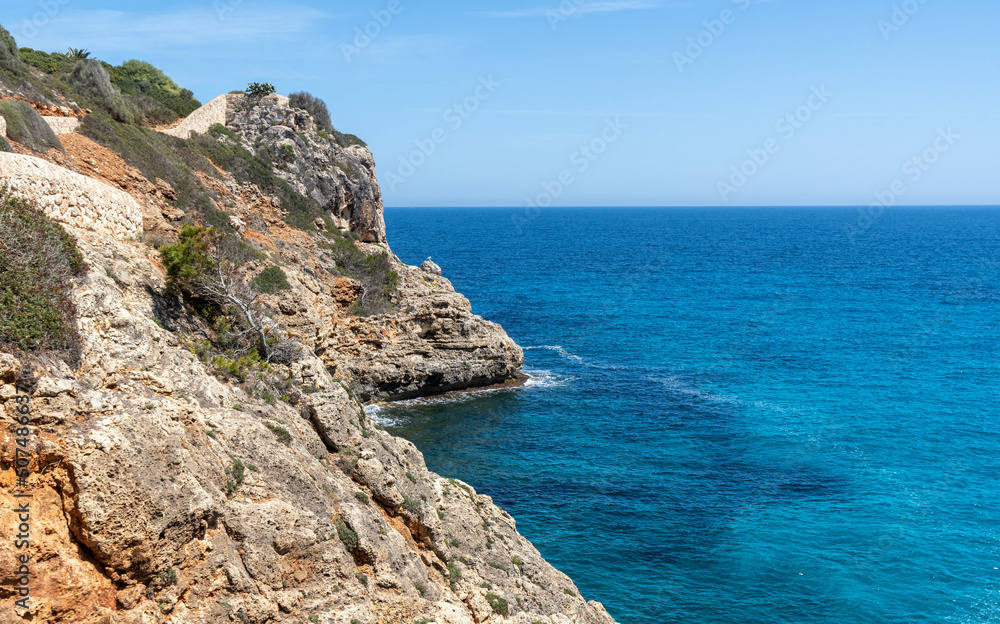 the coast of the mediterranea sea near porto christo 