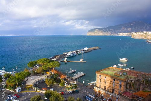 View of the coast from the observation deck in Sorrento