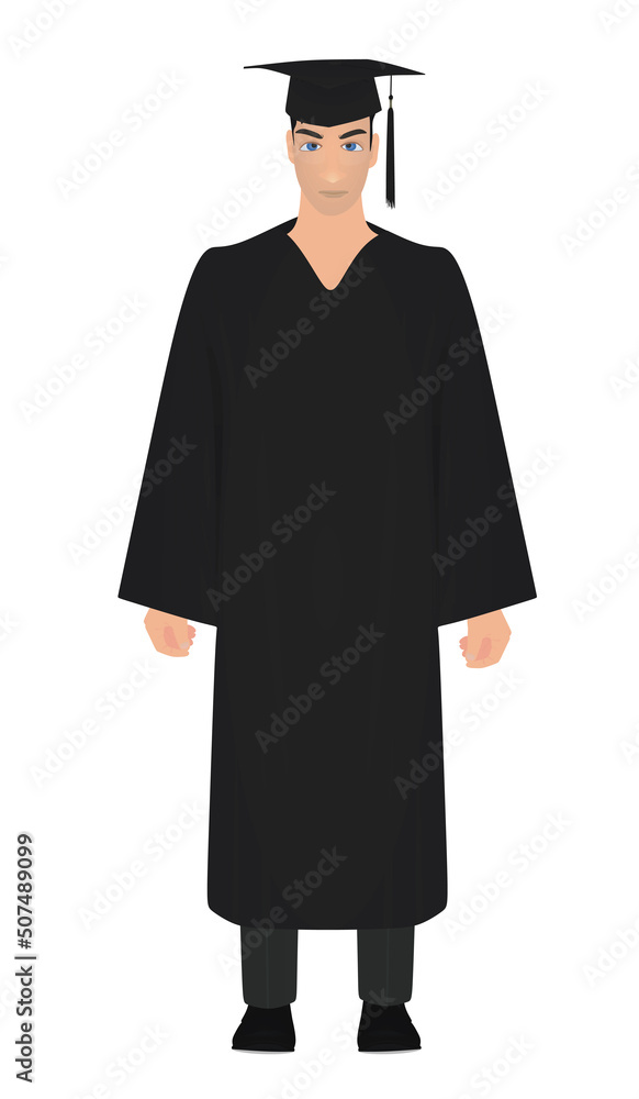 Male graduating student. vector illustration Male graduating student. vector illustration