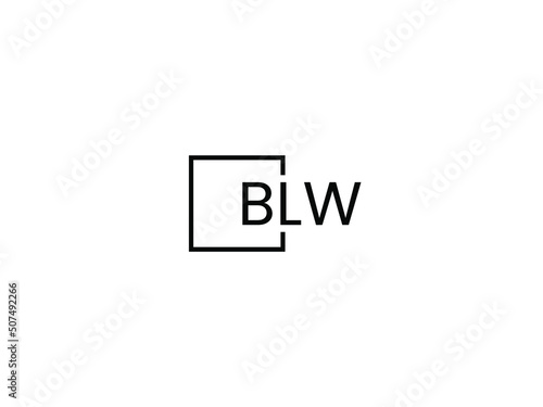 BLW Letter Initial Logo Design Vector Illustration