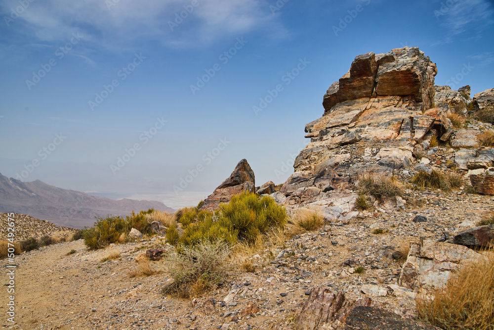 Large boulders in hills of Death Valley National Park