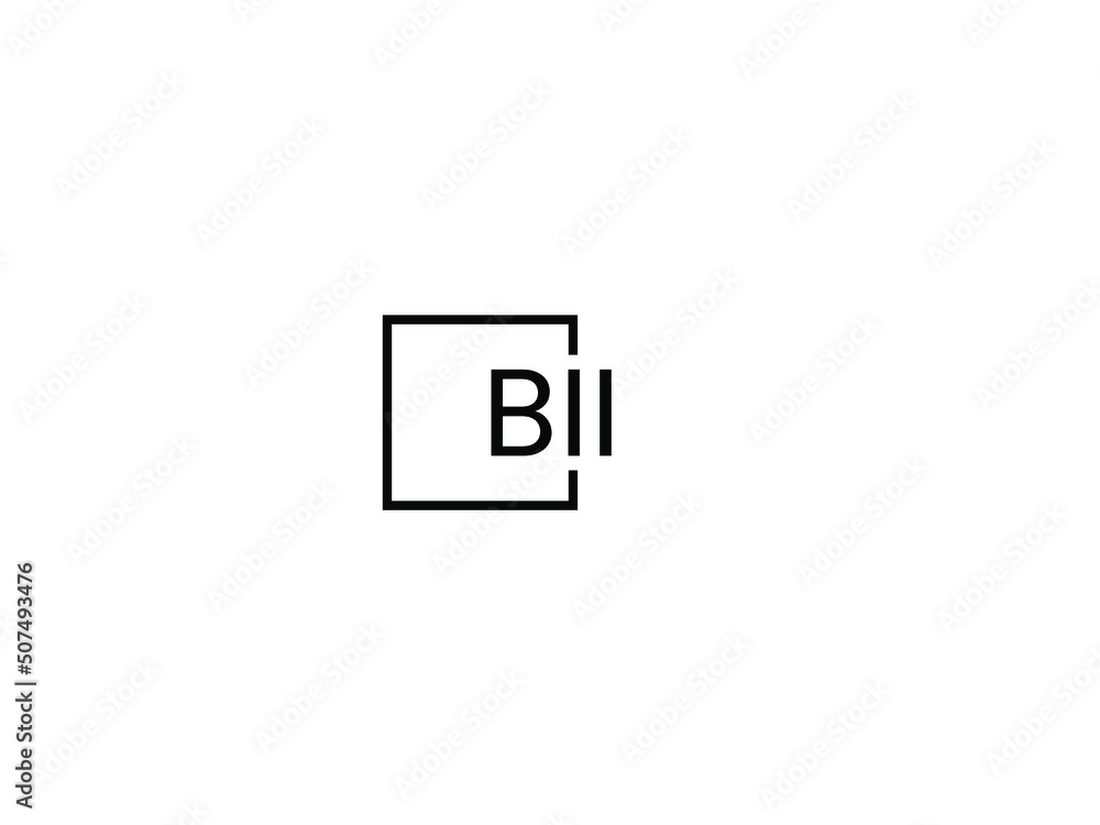 BII Letter Initial Logo Design Vector Illustration