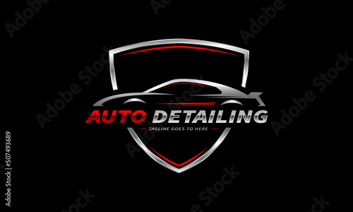 Car logo, auto detailing logo, automotive logo. Sports vehicle vector illustration, sports vehicle icon	