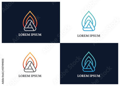 abstract oil and water company logo brand design [vector]