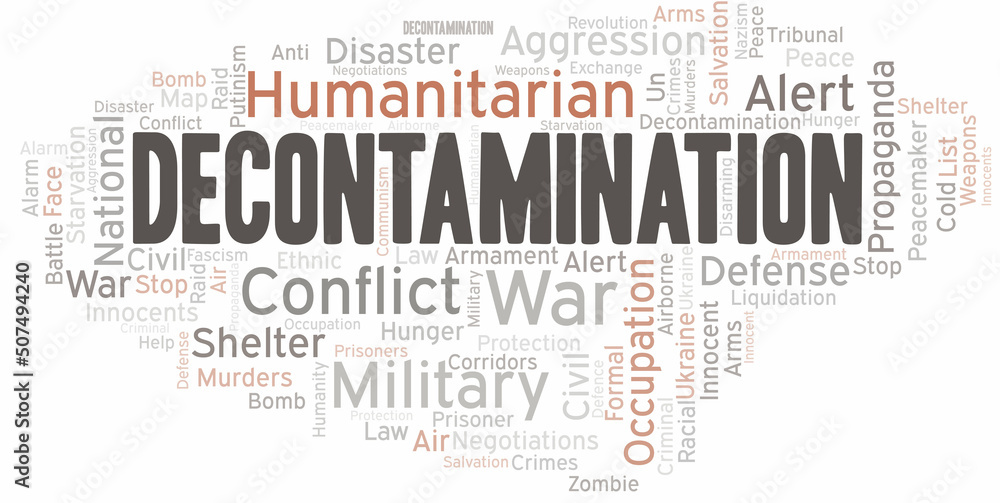 Decontamination word cloud. Vector made with the text only. Decontamination word cloud. Vector made with the text only.
