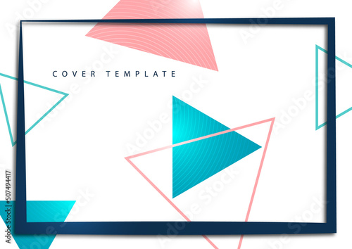 Corporate geometric background with triangles and frame. Modern design. Vector