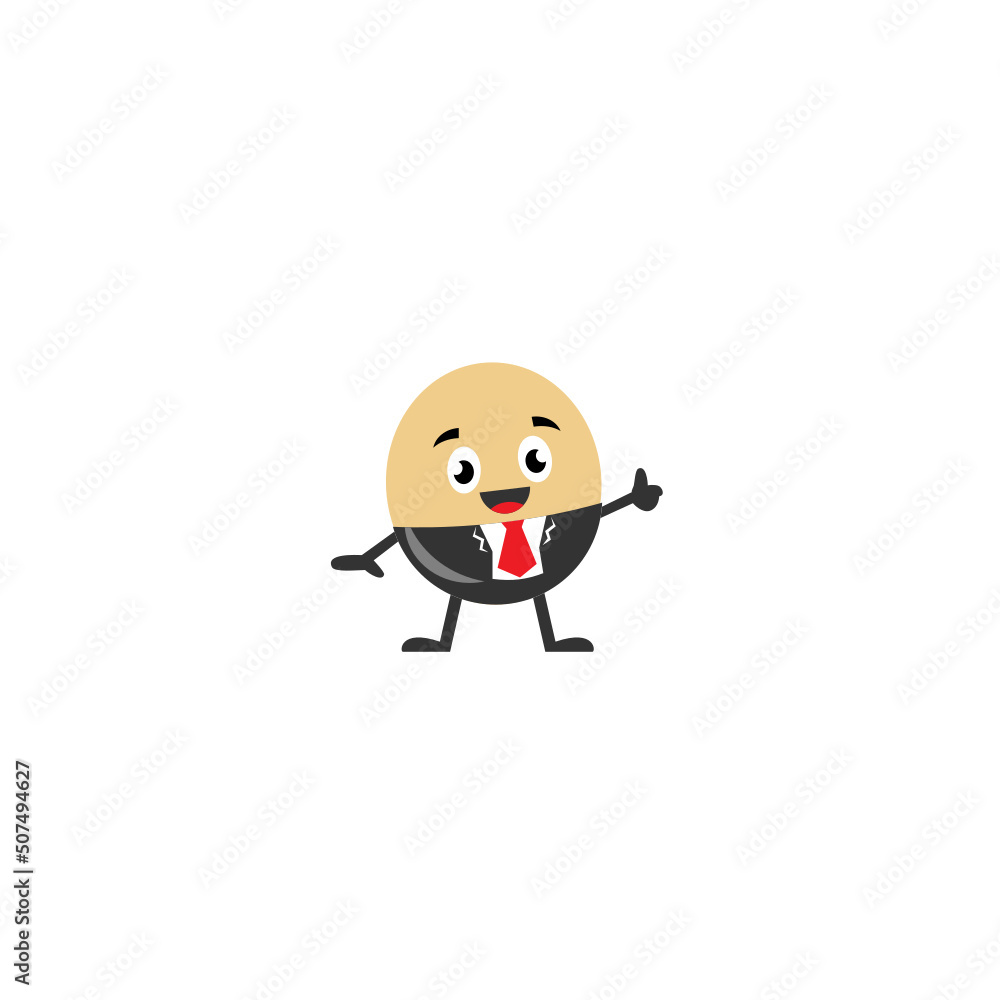 Egg Businessman Character with isolated background
