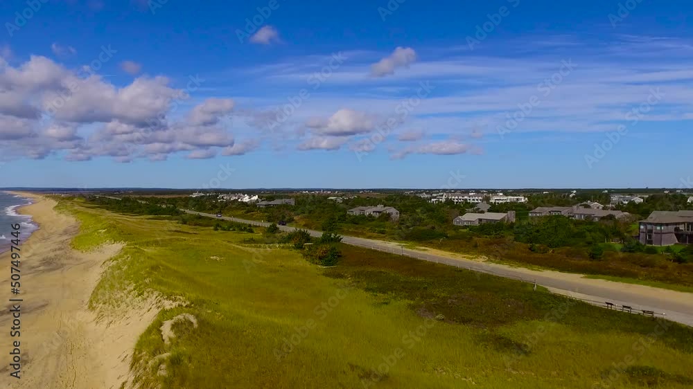 Aerial shot of beautiful South Beach on Martha's Vineyard. Massachusetts. United States Aerial shot of beautiful South Beach on Martha's Vineyard. Massachusetts. United States