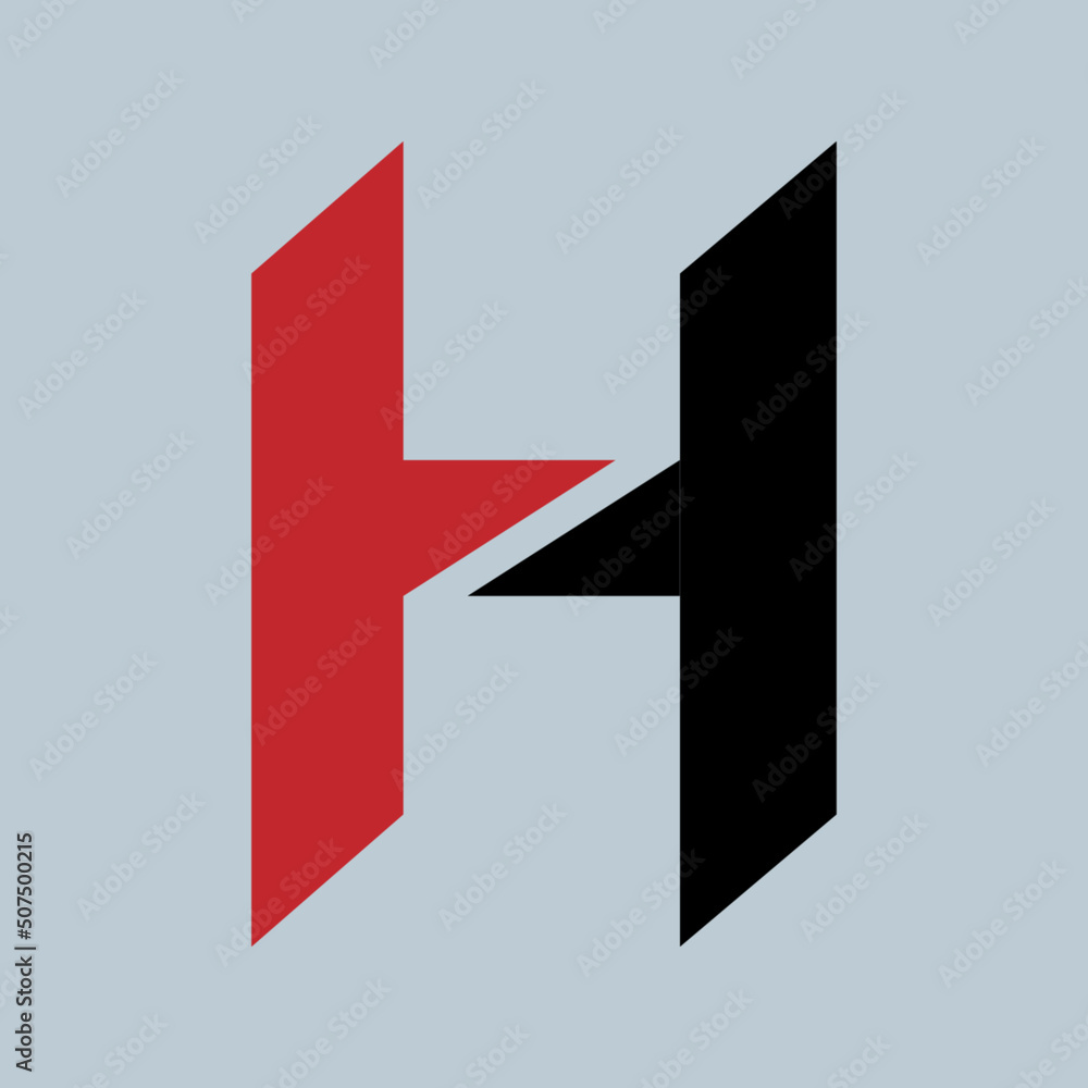 H Letter Logo Design, Vector, Red & Black Colour H Letter Logo Design, Vector, Red & Black Colour