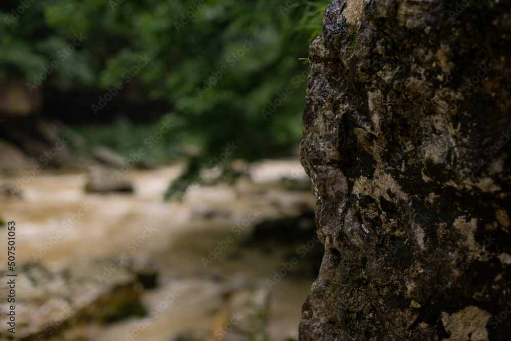 Wet stones near the river bank close-up. Wet stones near the river bank close-up.